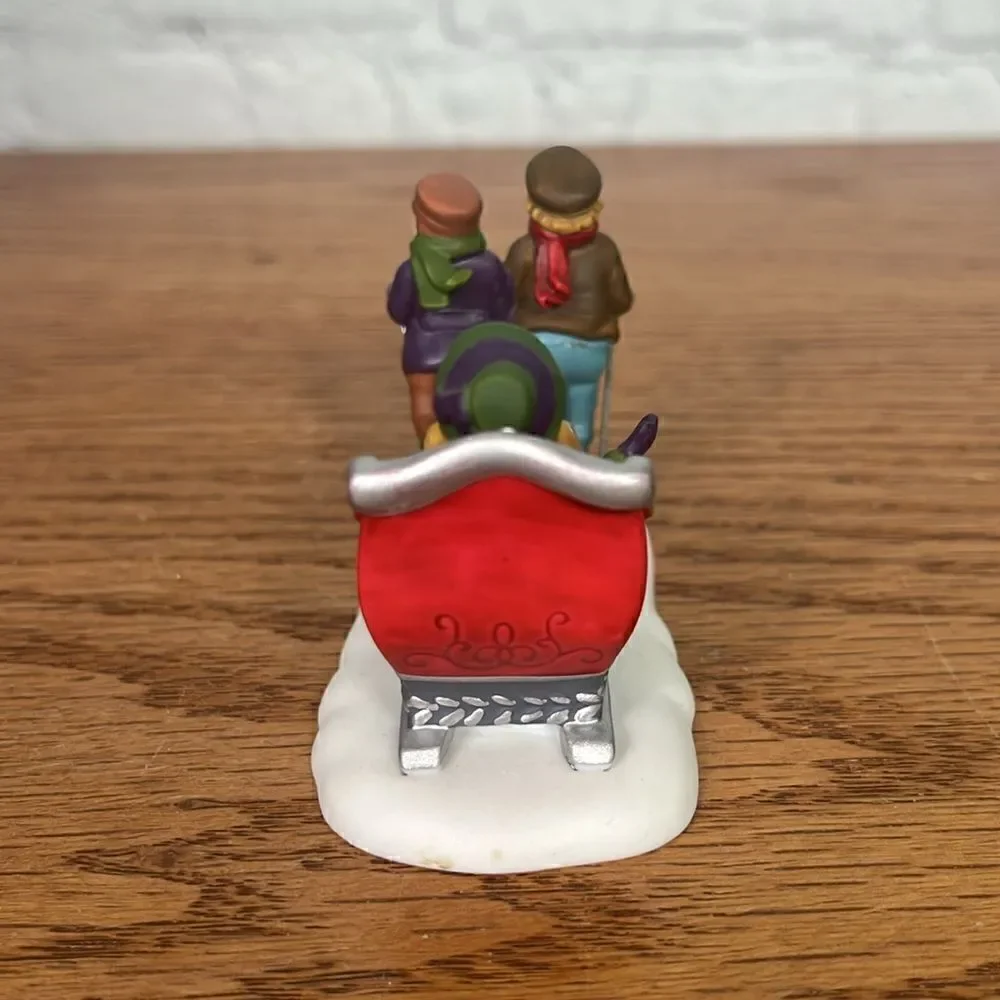 Dept 56 Winter Sleighride & Fish Monger Heritage Village Collection EUC